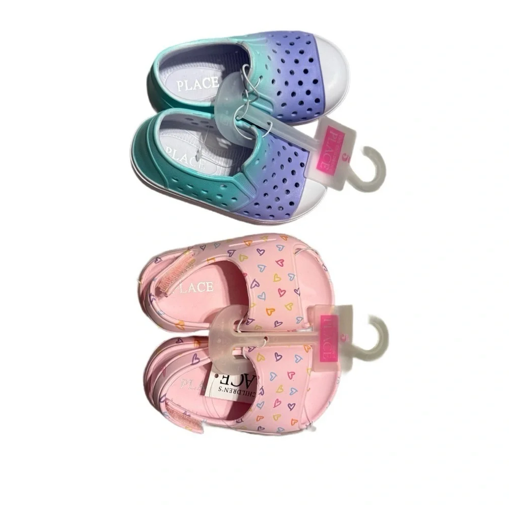 The Children’s Place Bundle of 2 Kids Gradient Blue and Pink Eva Shoes Size 5